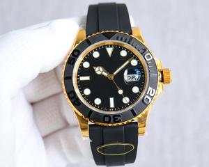 42Mm Đen Gốm Bezel Đen Quay Số Tự Động Thụy Sĩ Marine <span class=keywords><strong>Chronometer</strong></span> Dây Đeo Cao Su Của Nam Giới Sang Trọng Vàng Du Thuyền Bên Đồng Hồ - Product Image 2