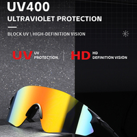 Lunettes de soleil sport sans monture à verres miroir pour hommes et femmes, avec plaquettes de nez réglables, protection UV400, style géométrique moderne 2026 pour activités de plein air