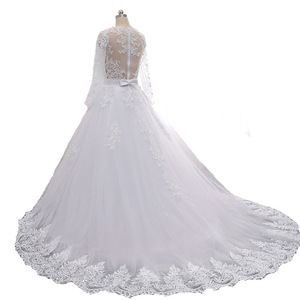 Wedding Dress White Sweetheart Neckline Long Sleeve Lace Applique Floor Length A Line With Zipper Backless Design - Product Image 5