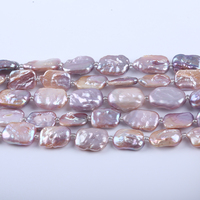 Perles d'eau douce naturelles de qualité AA, couleur violette, forme de riz carrée, 18 cm, brins courts et lâches, vente en gros Edwin Pearl