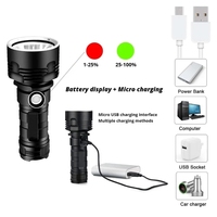 Lampe de poche LED la plus puissante XHP70, éclairage extérieur tactique, torche Xhp50, lampe étanche rechargeable par USB, lanterne ultra brillante