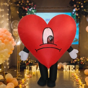 Disfraz de corazón de <span class=keywords><strong>amor</strong></span> rojo inflable, traje de Mascota, ropa divertida soplada por <span class=keywords><strong>aire</strong></span>, disfraz de fiesta de San Valentín, vestido de lujo inflable - Product Image 4