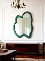 Miroir mural de forme irrégulière en flanelle, design Art Déco, décoration intérieure, personnalisable, Noël, salon, chambre, salle de bain