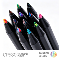 Coffret de crayons de couleur rétractables Languo 12 couleurs, mine 3 mm, à base d'huile, qualité supérieure, prêts à être expédiés, pour dessin et croquis, papeterie