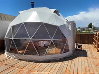 Tente igloo transparente, maison en tente géodésique en PVC imperméable avec salle de bain