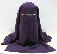 Vente en gros usine : Hijab Khimar Niqab en mousseline de soie avec voile et sous-bonnet, protège-nez, Niqab islamique unisexe