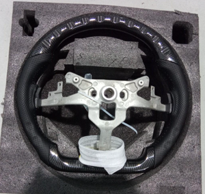 Volante Sportivo in Vera Fibra di Carbonio per Chevrolet <span class=keywords><strong>Corvette</strong></span> C6 Convertibile 07-13, Rivestimento in Pelle <span class=keywords><strong>Nera</strong></span> - Product Image 3