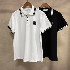 Polo à manches courtes 2026 de luxe, mode décontractée, coupe ajustée, vintage, 100% coton, Stone Business Island - Pour Hommes - Product Image 1