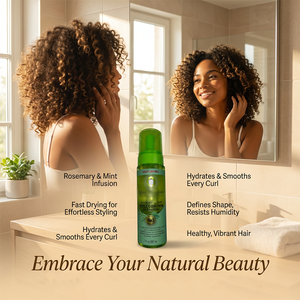 Mousse capillaire organique professionnelle végane hypoallergénique à séchage rapide, à l'olive et au romarin, pour définir les boucles, tenue forte, anti-frisottis, humidité - Product Image 5