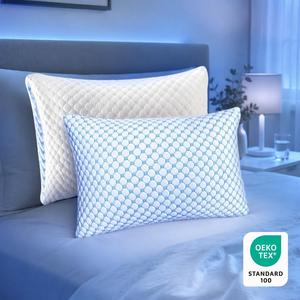 <span class=keywords><strong>Almohada</strong></span> <span class=keywords><strong>de</strong></span> Espuma Viscoelástica Triturada con <span class=keywords><strong>Fibra</strong></span> <span class=keywords><strong>de</strong></span> Hielo, Altura Ajustable, Soporte para el Cuello, Ropa <span class=keywords><strong>de</strong></span> Cama Transpirable - Product Image 1