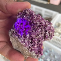 Groupe de phosphosidérite naturelle, spécimen minéral brut, pierre brute violette pour collection, décoration intérieure, cristal de guérison