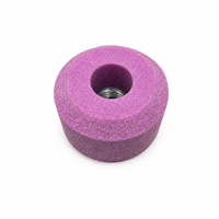 Meule abrasive en corindon rose PA, pointe montée, forme cylindrique, pour outil rotatif Dremel, polissage du métal