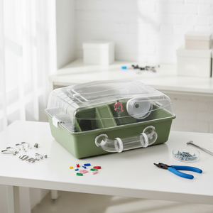 <span class=keywords><strong>Cage</strong></span> à <span class=keywords><strong>hamster</strong></span> rectangulaire extra-<span class=keywords><strong>large</strong></span> en plastique acrylique de luxe, portable, dorée, pour toutes les saisons, accessoires pour animaux de compagnie - Product Image 1