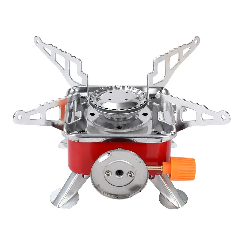 2022 Ultralight Camping Stove Portable Mini Outdoor Folding Metal Camping Gas Stove Windproof Furnace Burner Backpacking Hiking