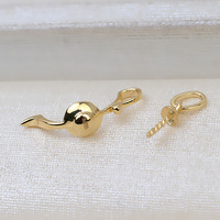 Pendentif théière vintage pour perles de 10-11 mm, breloque plaquée or 18 carats pour collier, accessoires de bijoux faits main DIY