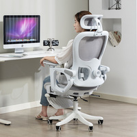 Chaise de bureau ergonomique moderne en tissu maillé réglable, avec accoudoirs réglables en hauteur, dossier inclinable et soutien lombaire pour la maison