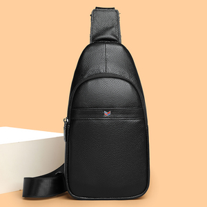 Borsa da Ciclismo Casual da Uomo, Borsa a Tracolla alla Moda, Borsa da Petto di Grande Capacità con Chiusura a Cerniera e Pelle PU Impermeabile - Product Image 4