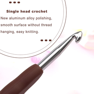 14cm 0.5-2.5mm Superfine ABS Coffee Handle <b>Crochet</b> <b>Hook</b> for DIY Lace Wool Yarn Shoes and Hats Sewing Tools - Product Image 2