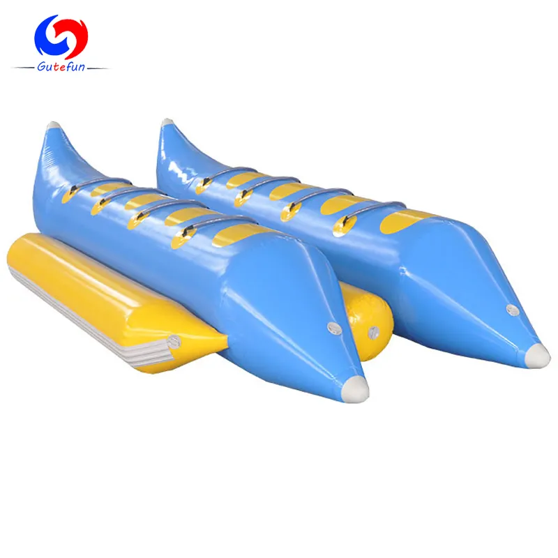 top quality PVC foldable 8/10 persons seats flying fish boat sea water park game inflatable banana boat for sale