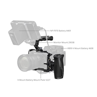 Kit de cage métallique pour appareil photo FX3/FX30 avec poignées supérieures et latérales, rig professionnel avec pince de câble et stabilisation