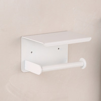 Porte-papier toilette mural moderne noir mat en acier inoxydable avec étagère pour la maison, l'hôtel et les toilettes