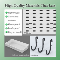 Estante de pared para cocina sin perforaciones, estantería de almacenamiento con ganchos, tablero perforado para baño, garaje, almacenamiento de bolsas