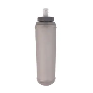 Botol air lipat, botol air lembut dapat dilipat saklar putar lipat 300ML 500Ml Tpu lari