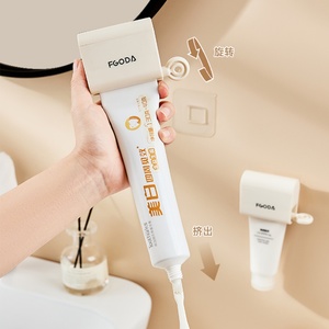 Dispensador automático de pasta de dientes multifuncional de plástico, soporte de pared para cepillos de dientes para el hogar - Product Image 3