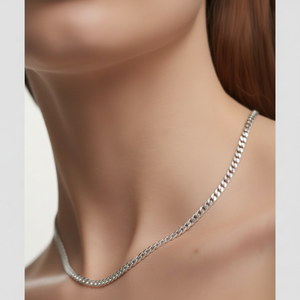 Collier ras du cou fin à maillons plats - Product Image 1