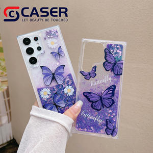 Trasparente liquido sabbie mobili Bling viola paillettes fiore cassa del telefono per <span class=keywords><strong>Samsung</strong></span> S24 S23 S22 A32 <span class=keywords><strong>A54</strong></span> telefoni cellulari - Product Image 1