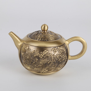 Brass Welcoming Pine Tree, Copper Wine Pot, Copper Crafts, Teapot, Kung Fu <b>Tea</b> Ceremony Copper <b>Kettle</b>, Small Water Dropper, - Product Image 3