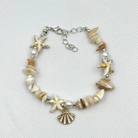 RINHOO Bracelet en coquillages, étoiles de mer et pierres naturelles pour femme, bijoux de plage de niche, accessoires cadeaux, vente en gros
