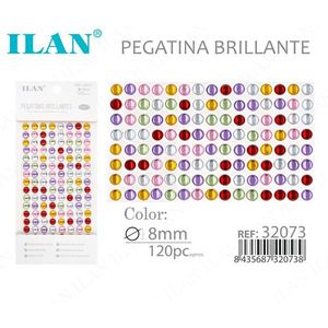 Ilan Pegatina Brillante 8mm Multicolor 120 piezas Decoraciones para Uñas - Product Image 3
