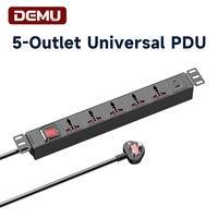 Barre d'alimentation 1U avec interrupteur bipolaire, PD20W, 1 USB, 1 Type-C, 5 prises universelles 13A 3250W pour salle de serveurs