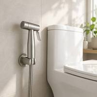 Pulvérisateur de Bain de Siège Portable à Double Fonction en Acier Inoxydable avec Accessoires de Salle de Bain SUS304