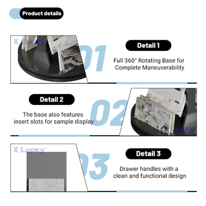 رف عرض عينات الحجر ذو وجهين عمودي قابل للتخصيص مباشرة، قاعدة دوارة للمعارض التجارية، رف عرض الكوارتز - Product Image 4