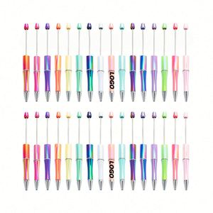 New Uv Gradient Bead - Creative Diy Plastic Ballpoint <b>Pens</b> for Students & Craft Lovers - Product Image 1