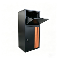 Boîte de livraison sur pied personnalisée en acier galvanisé, imitation bois, étanche, grande capacité, pour colis extérieurs