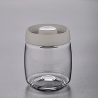 Récipient hermétique sous vide de qualité alimentaire pour grains de café, thé et écorces de mandarine vieillies, pot de stockage en verre au design élégant