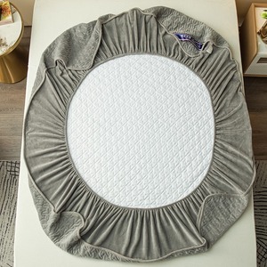 Ropa de cama Milk Fleece Bed Mat 150x200 + 30cm Terciopelo de punto suave Funda protectora antideslizante 200TC Protector de colchón para todas las estaciones - Product Image 5