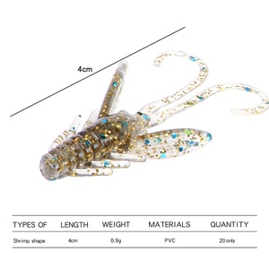 Vente d'usine 20 pièces/sac 0,9G/4CM 8 couleurs Leurre de pêche souple en plastique pour carpe, Leurre souple type larve - Product Image 3