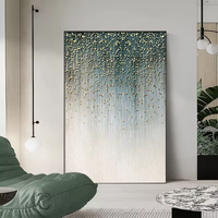 Peinture murale abstraite ciel étoilé, peinture texturée dorée luxueuse faite à la main, peinture suspendue pour salon, chambre à coucher, décoration de la maison