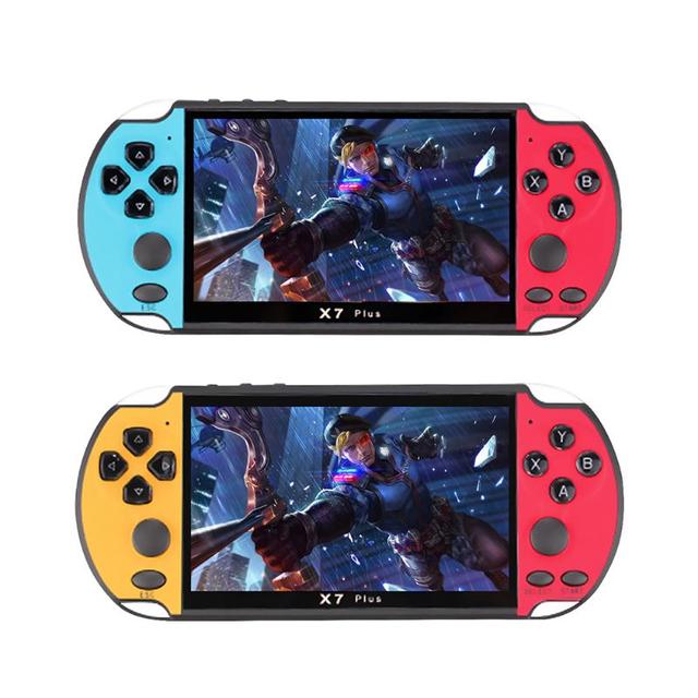 X7 Plus 5.1inch Game HD Screen Mini Retro Video Game Console 8GB Double Rocker Game Player Support Handheld Console
