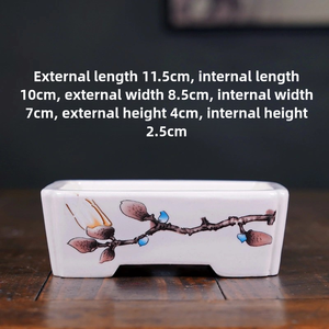 Vaso di Bonsai rettangolare fatto <span class=keywords><strong>a</strong></span> mano in ceramica eco-friendly con processo adesivo per cottura ad alta temperatura - Product Image 2