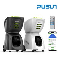 Machine à balles de tennis portable Pusun en promotion, équipement d'entraînement automatique à commande par application, lanceur de balles de tennis