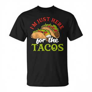 Camiseta con diseño de calcomanía de comida mexicana: Soy solo por los tacos - Product Image 2