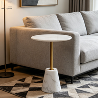 Mobilier contemporain de luxe, sphère ronde, naturel, blanc, gris, marbre, métal, acier inoxydable, coin latéral, table à thé, café