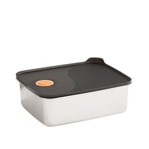 304 Stainless Steel Food Storage Container Rectangle <b>Clip</b>-on Lid Microwave Safe For Travel And Refrigeration - Product Image 2