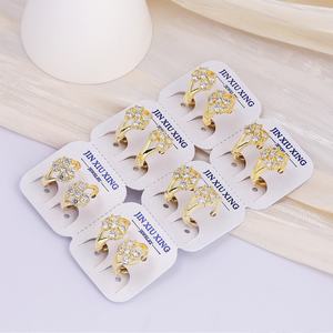 Boucles d'oreilles fantaisie Jxx en gros, bijoux de mariage pour femmes, plaqué or, zircon cubique, boucles d'oreilles créoles, bijoux pour femmes - Product Image 3