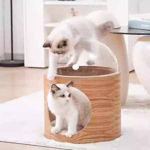 Casa para Gatos de Madera Maciza y Acrílico con Cápsula Espacial Transparente, Cama para Gatos y Árbol para Gatos, Nido de Parto para Gatos para Todas las Estaciones - Product Image 3